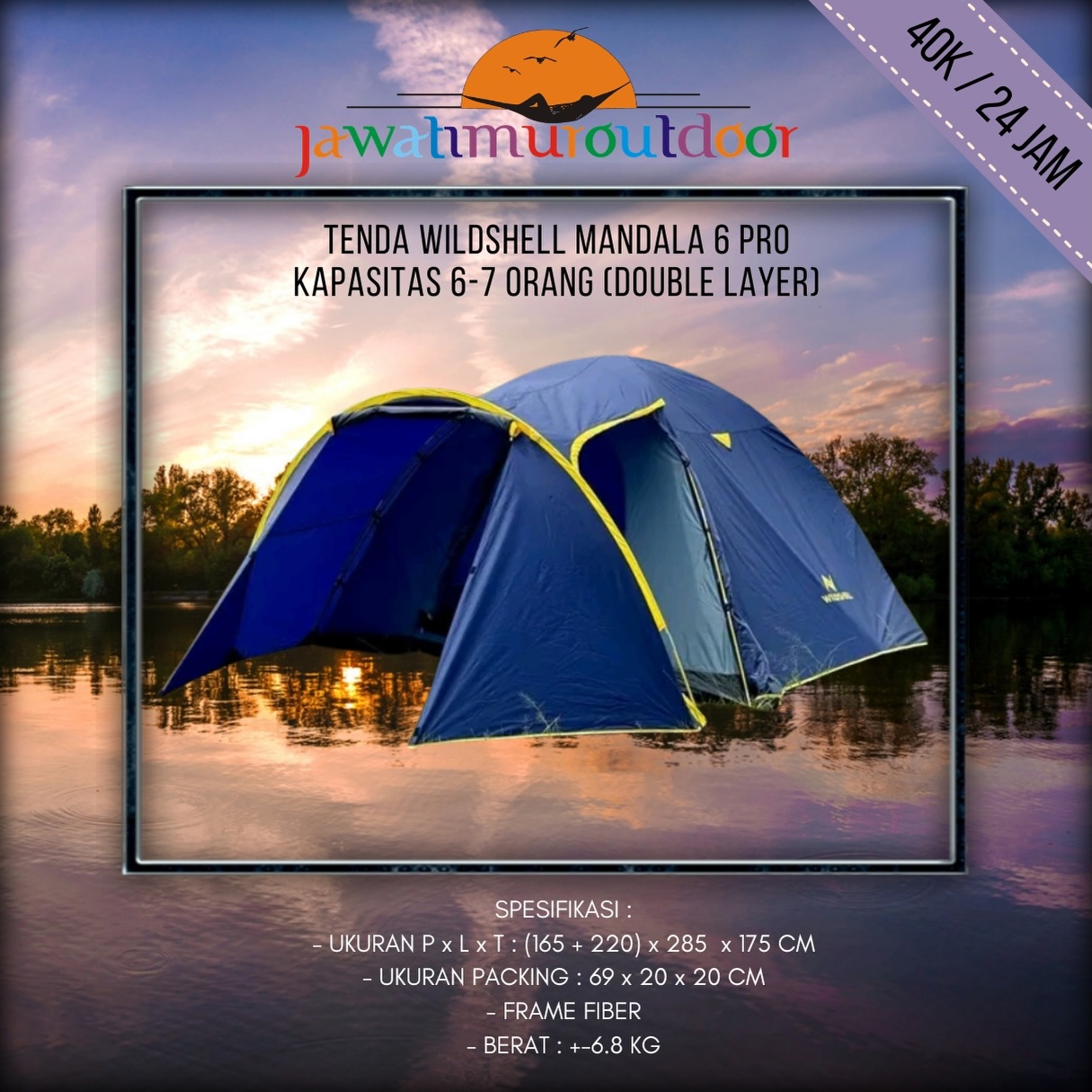 Sewa Tenda Wildshell Mandala 6 Pro Malang - Rental Alat Camping